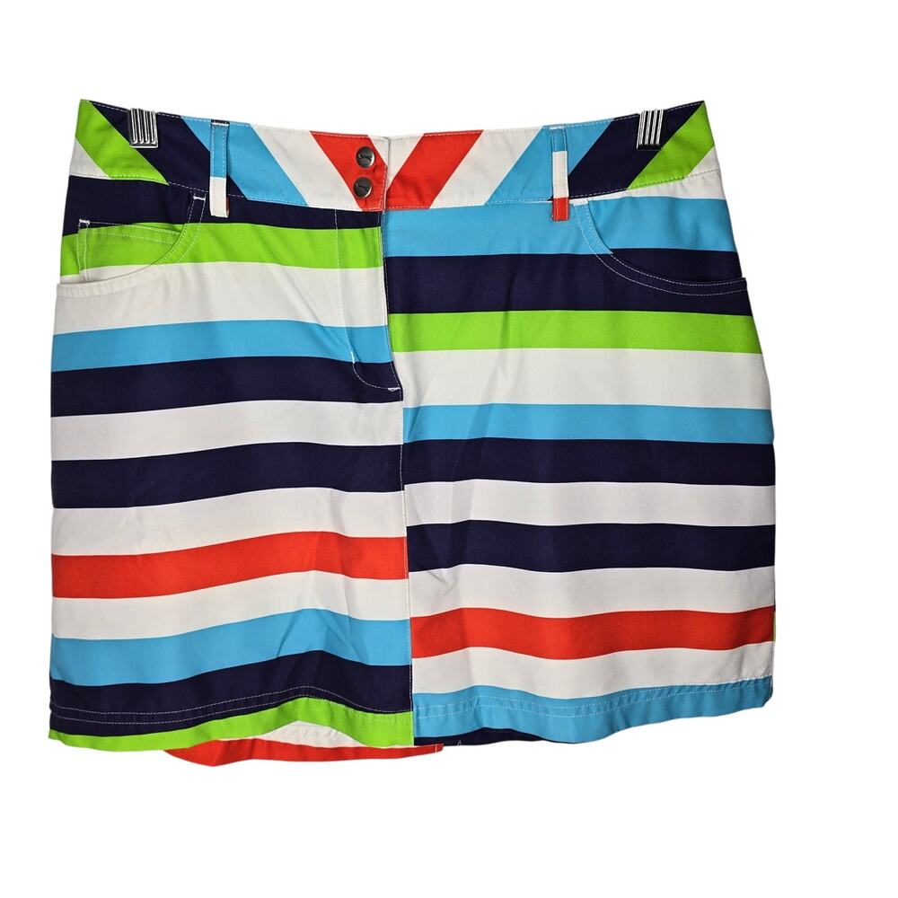 Slazenger Multicolor Striped Athletic Golf Skort Size 4